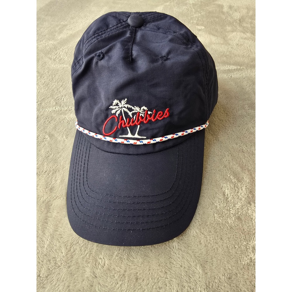 Chubbies Blue Nylon Rope Hat Palm Tree Logo Adjustable Strapback Cap